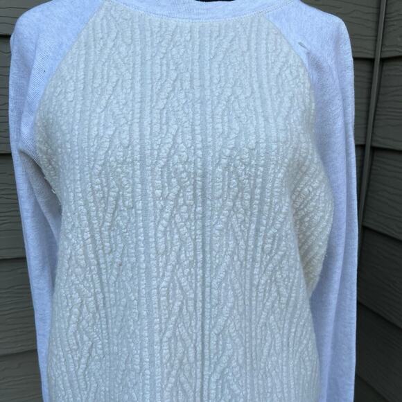 J. CREW crewneck sweater sweatshirt, white & gray, women's size S - Picture 1 of 7